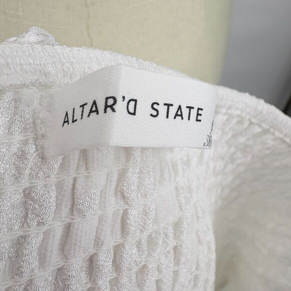 Altar'd State Emberly Strapless Mini Dress in White, Sz Med, Wedding Bride Beach - Picture 10 of 12